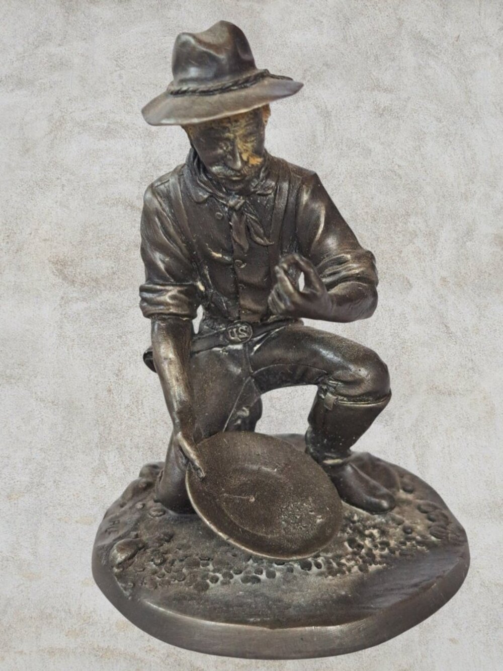 Franklin Mint - American People - The Prospector - Pewter Figurine Box and COA